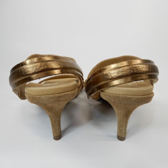 PEDRO GARCIA Celena Suede Slingback Sandals Size 37 7 Beige Heels NEW - Picture 7 of 12